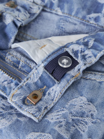 NAME IT Denim Shorts Rose Light Blue Denim Flowers